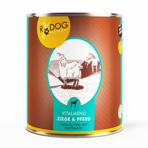Hund Nassfutter RyDog Ziege&Pferd 800g 6 Stück -1- Anifit